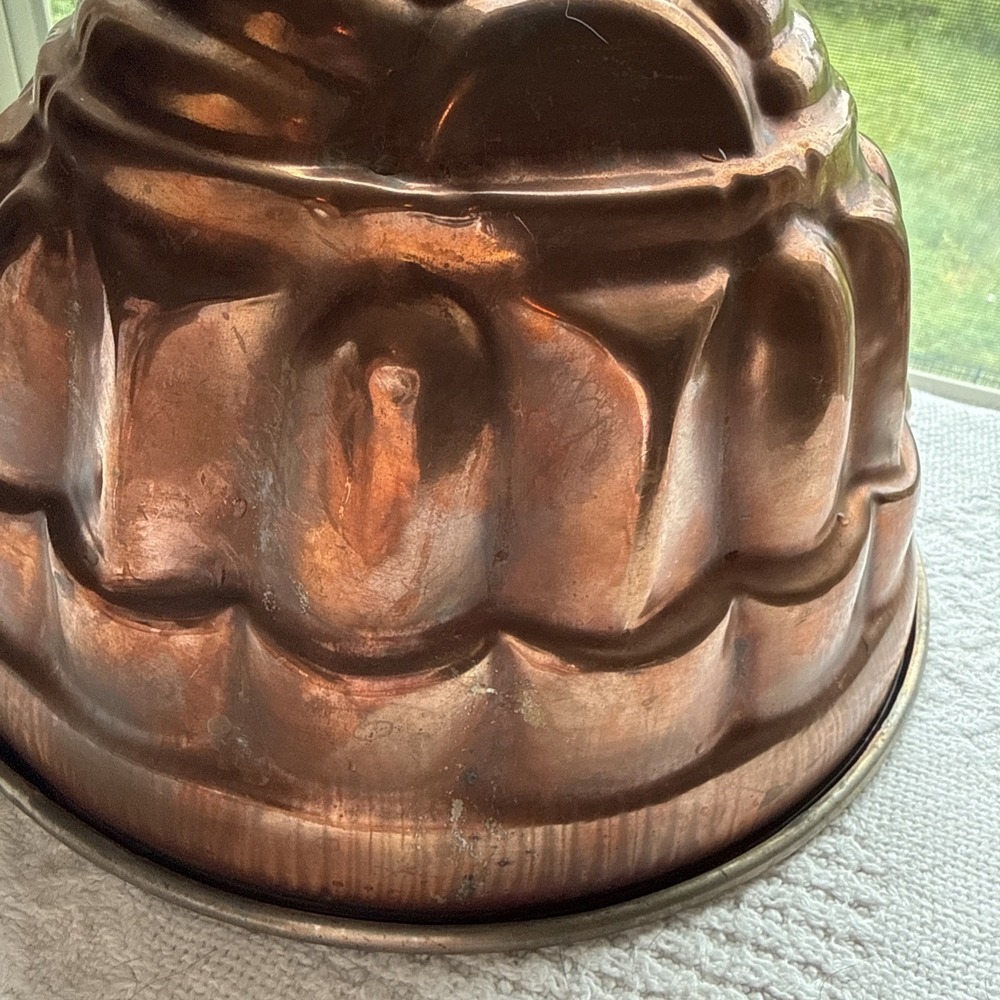 Antique Copper Pudding Jelly Mould Large Tin Lined Wall Decor - Picture 10 of 12
